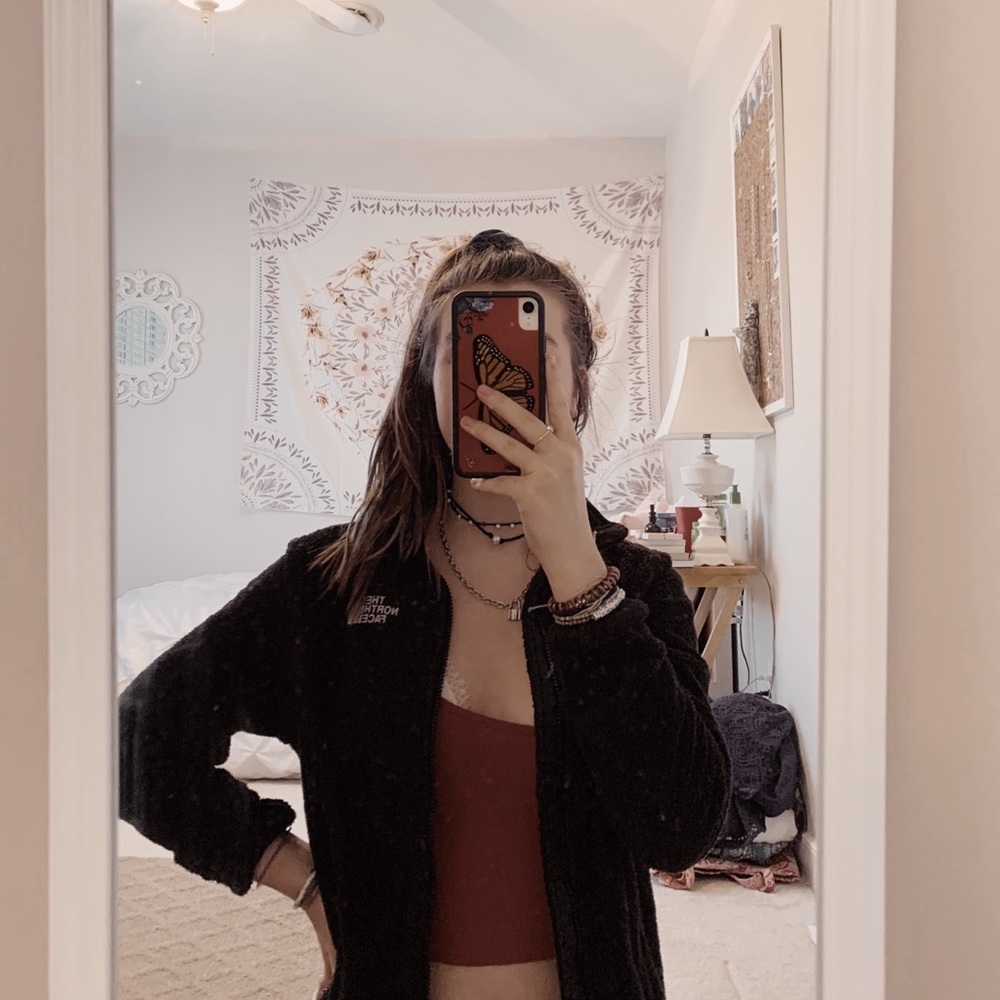 small black north face jacket